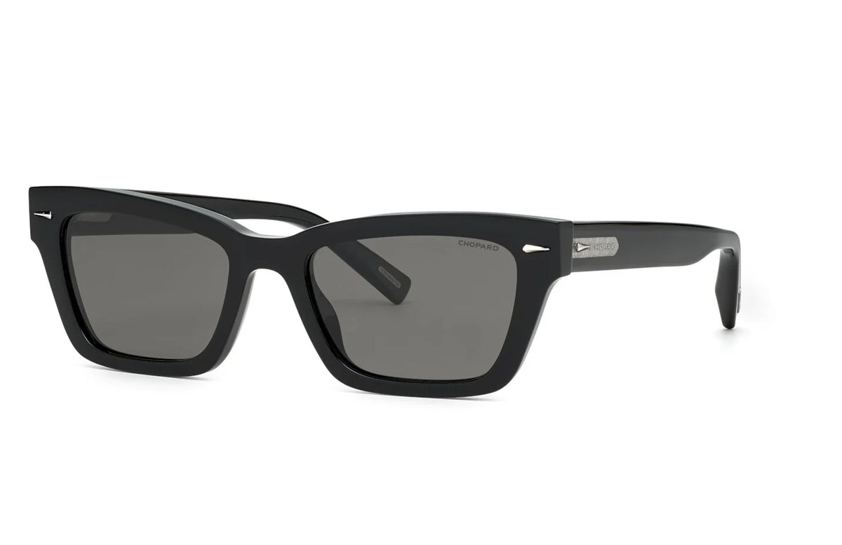 Chopard SCH338 700P – Black acetate frame grey polarized sunglasses