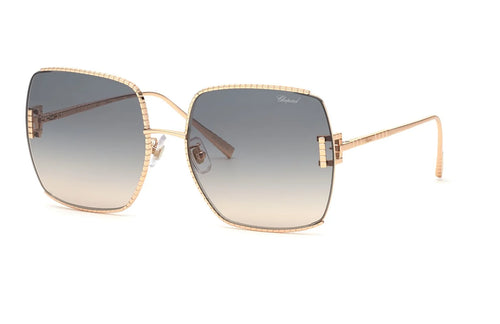 Chopard SCHG30M 08FC – Gold oversized frame shaded grey lens sunglasses
